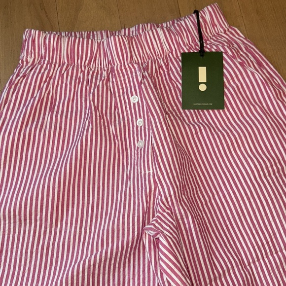NWT Daily Drills Striped Seersucker Resort Pants - Pink/ White XS/S - Picture 3 of 8